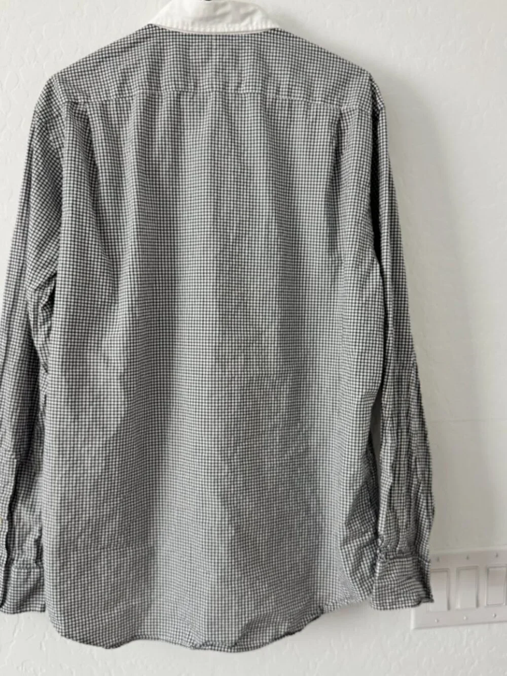 *SOLD* Polo Ralph Lauren Mens XL Black White Gingham Contrast Collar Shirt